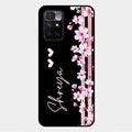 Pink Floral Customize Glass Case Cover For Xiaomi Redmi 10 Prime