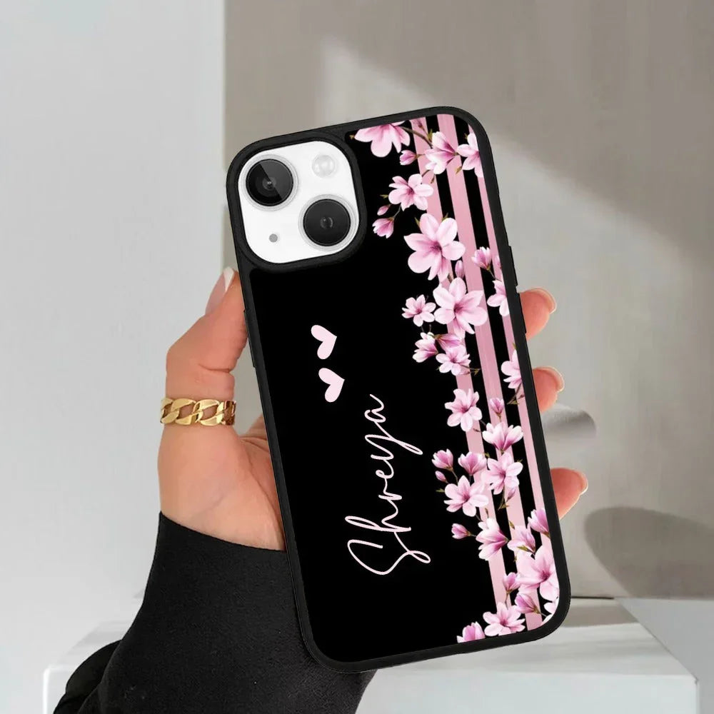 Pink Floral Customize Metal Case Cover For iPhone - ShopOnCliQ