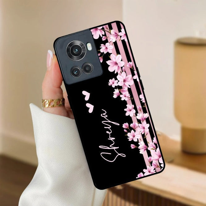 Pink Floral Customize Metal Case Cover For Oneplus