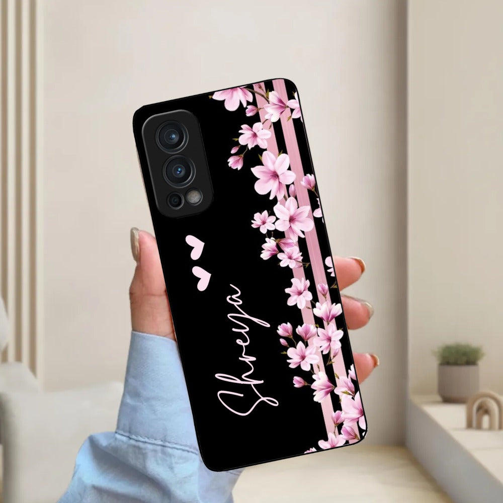 Pink Floral Customize Metal Case Cover For Oneplus