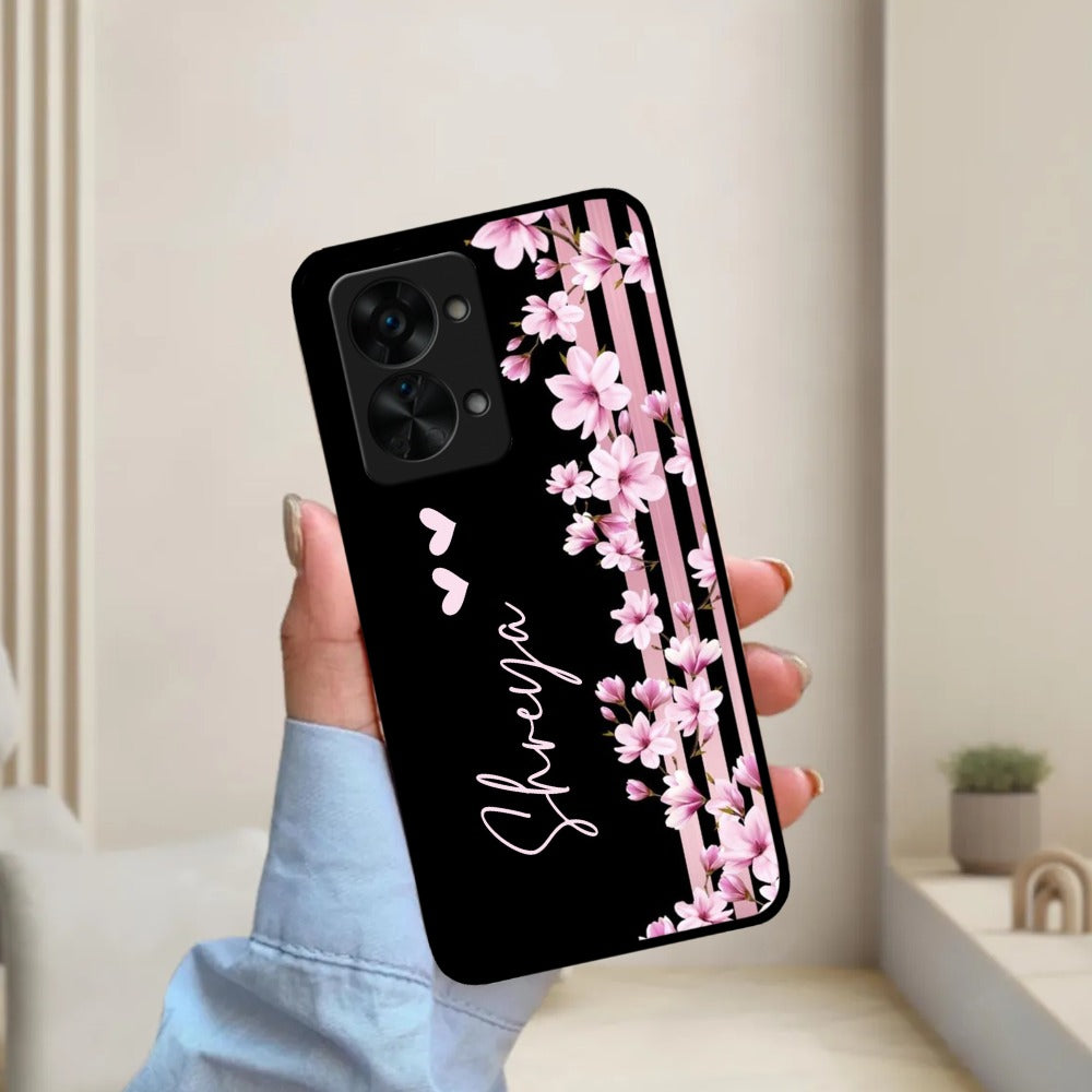 Pink Floral Customize Metal Case Cover For Oneplus
