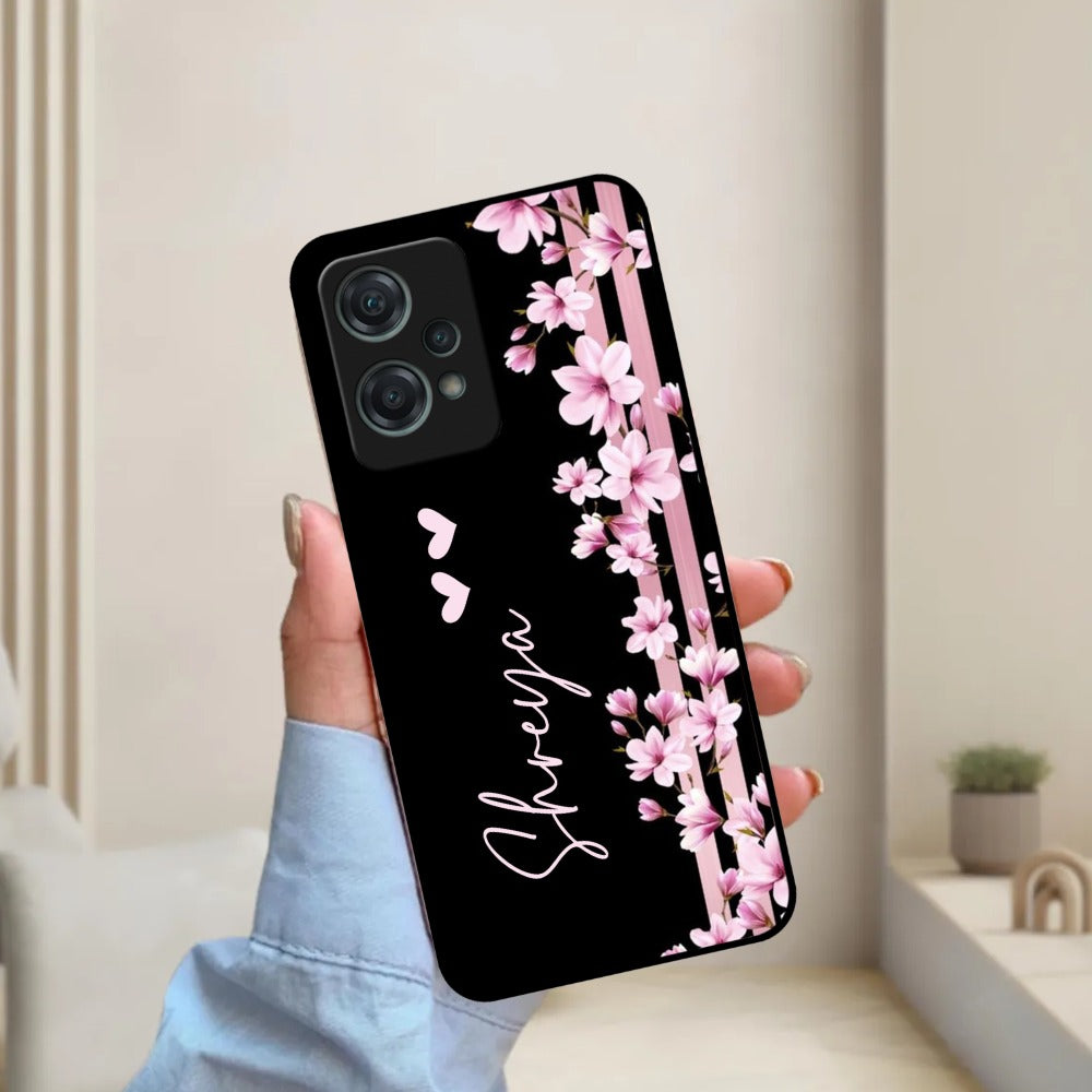 Pink Floral Customize Metal Case Cover For Oneplus