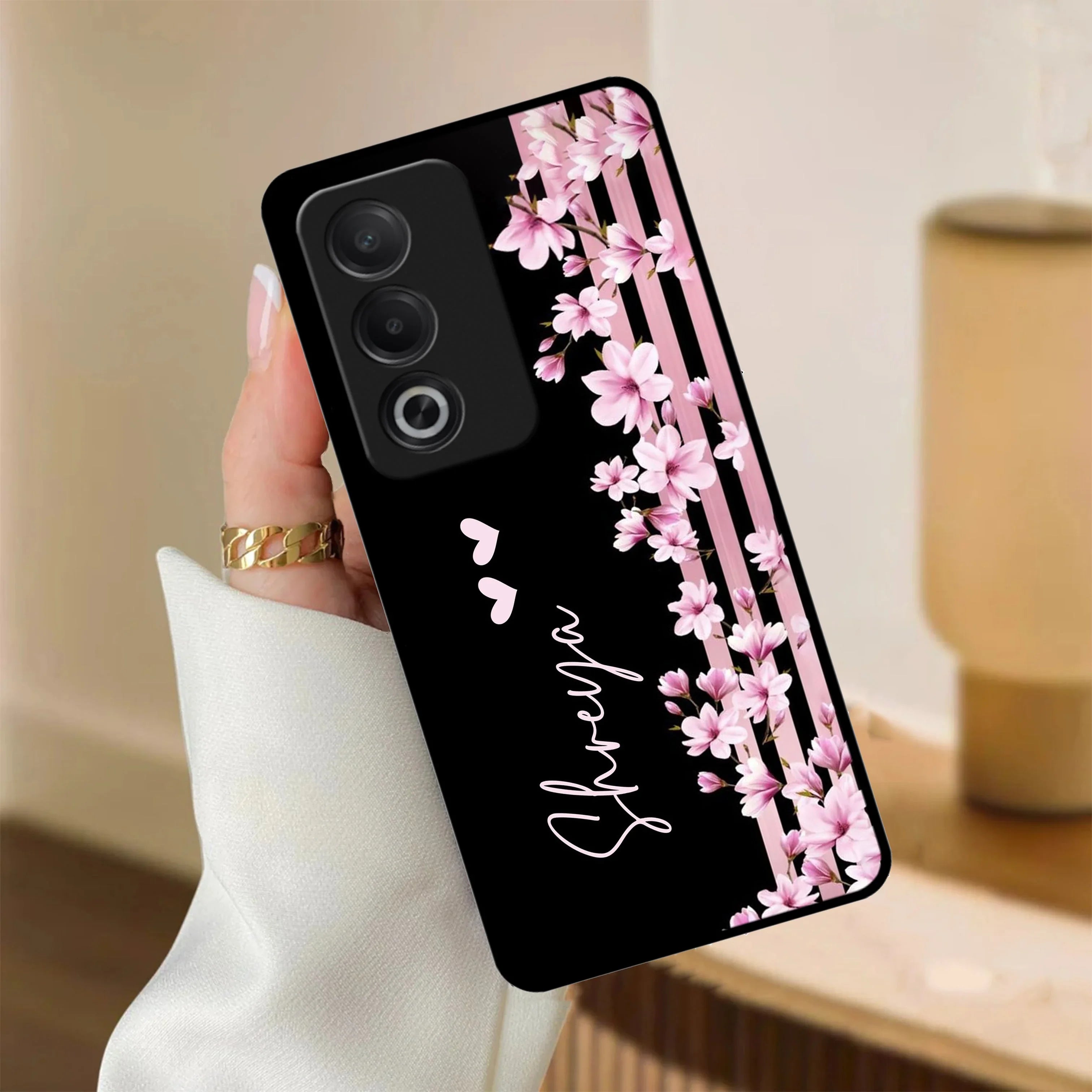 Pink Floral Customize Metal Case Cover For Oppo - ShopOnCliQ