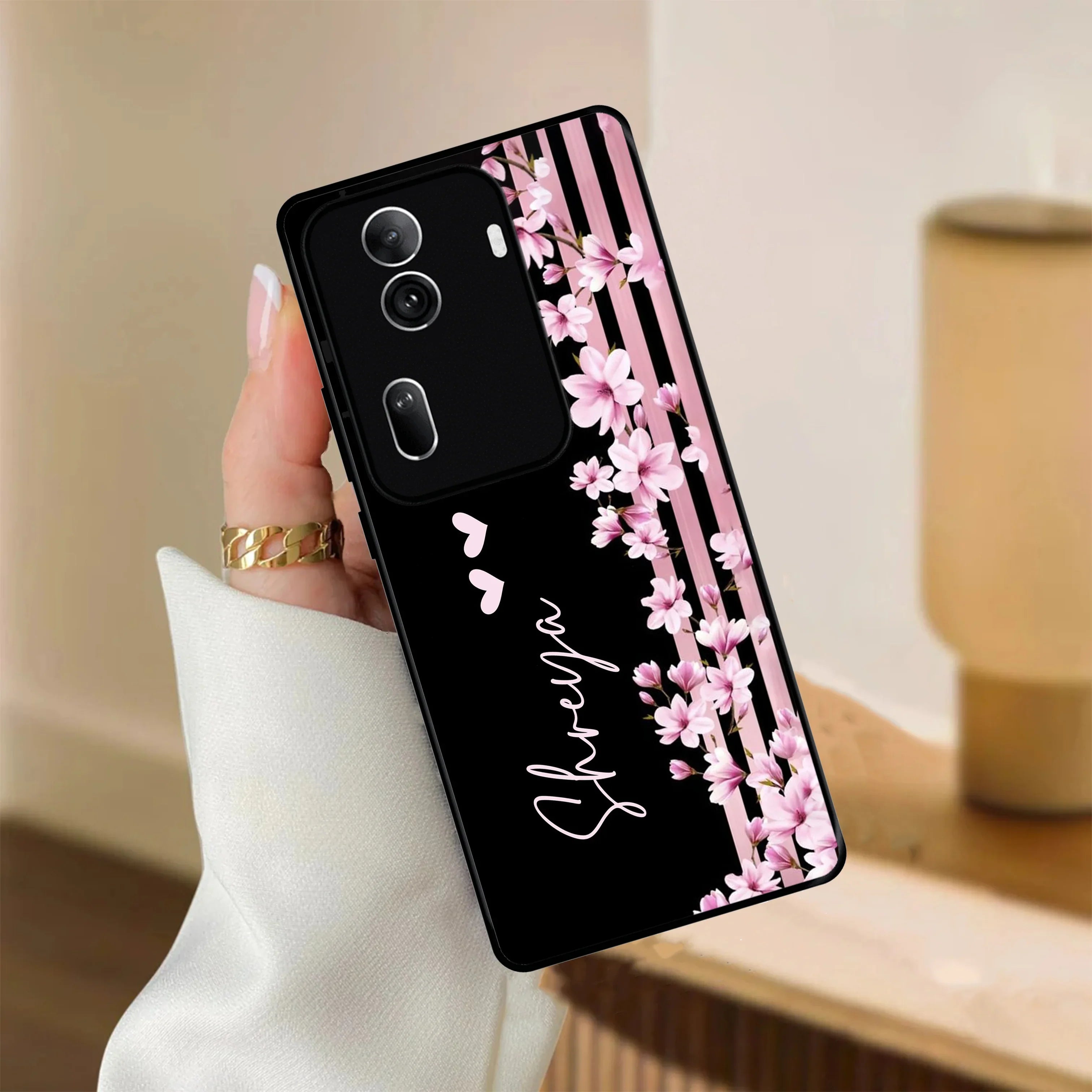 Pink Floral Customize Metal Case Cover For Oppo - ShopOnCliQ