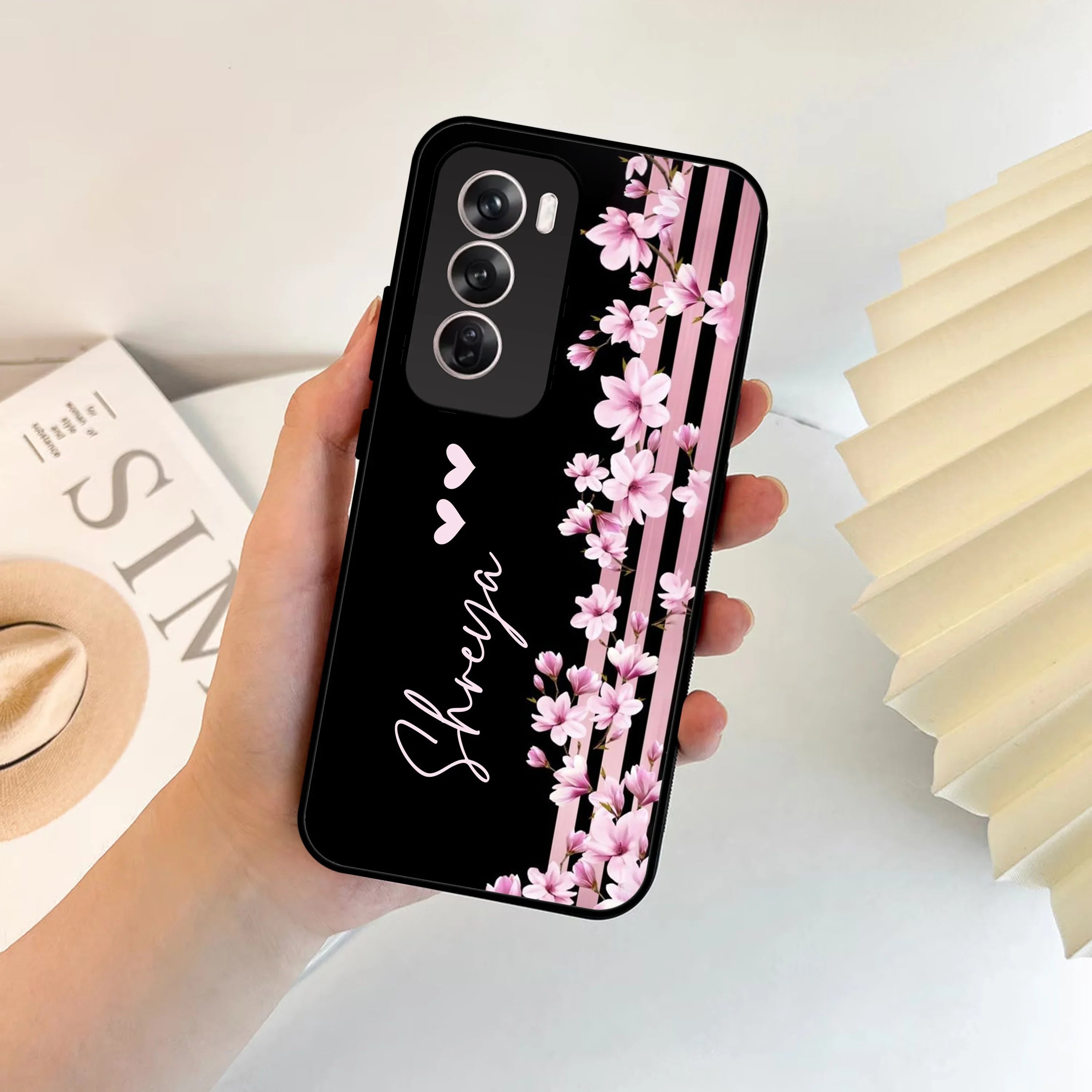 Pink Floral Customize Metal Case Cover For Oppo - ShopOnCliQ