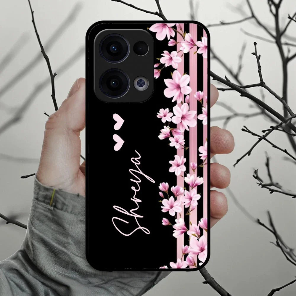 Pink Floral Customize Metal Case Cover For Oppo - ShopOnCliQ
