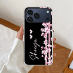 Pink Floral Customize Anti Yellow Clear Case For iPhone 17 Pro Max