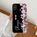Pink Floral Customize Anti Yellow Clear Case For iPhone XR