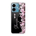 Pink Floral Customize Transparent Silicon Case For iQOO Z6 Lite 5G