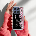 Pink Floral Customize Transparent Silicon Case For Motorola Edge 60 Fusion 5G