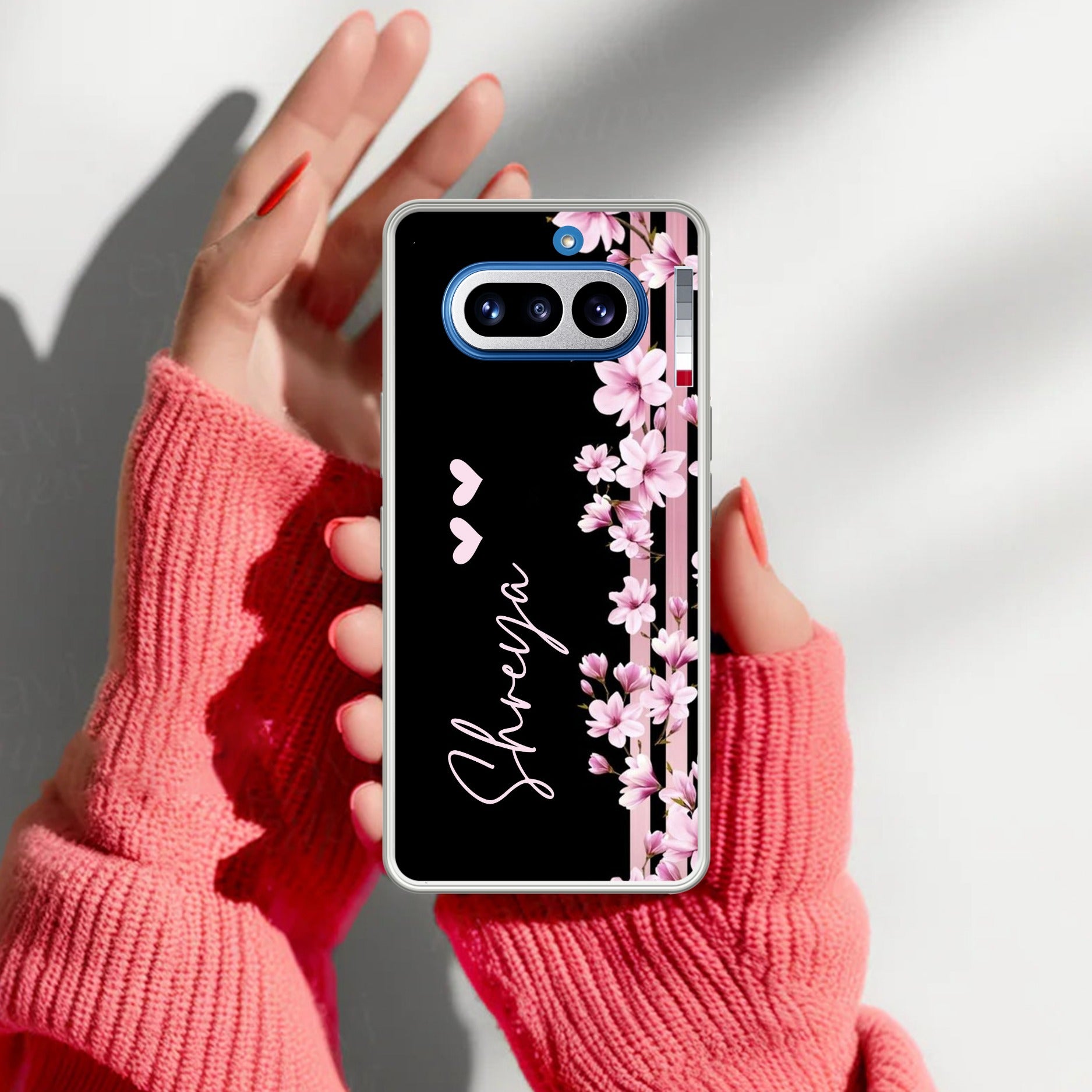 Pink Floral Customize Anti Yellow Case For Nothing Phone 4A 5G