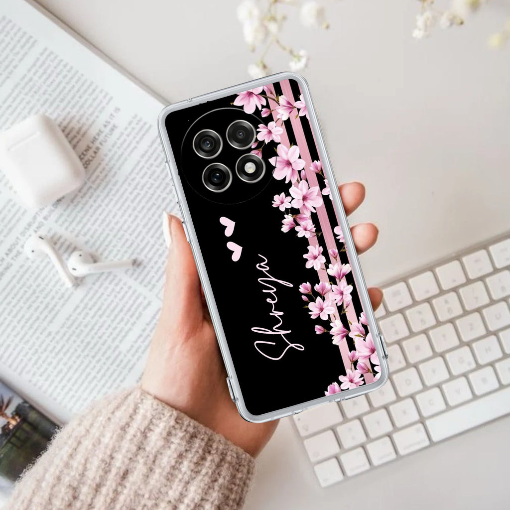 Pink Floral Anti Yellow Case For OnePlus 13R 5G