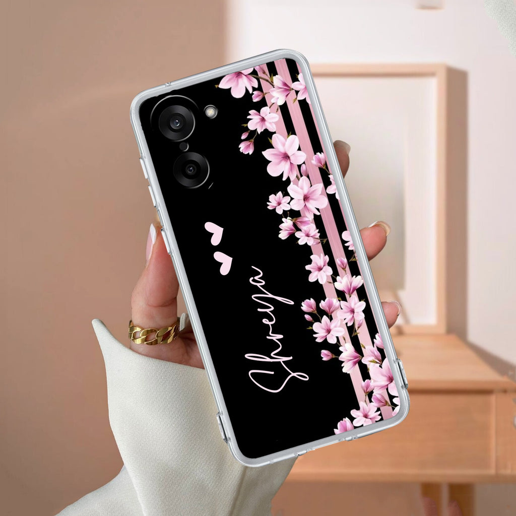 Pink Floral Customize Anti Yellow Case For OnePlus Nord CE5 5G