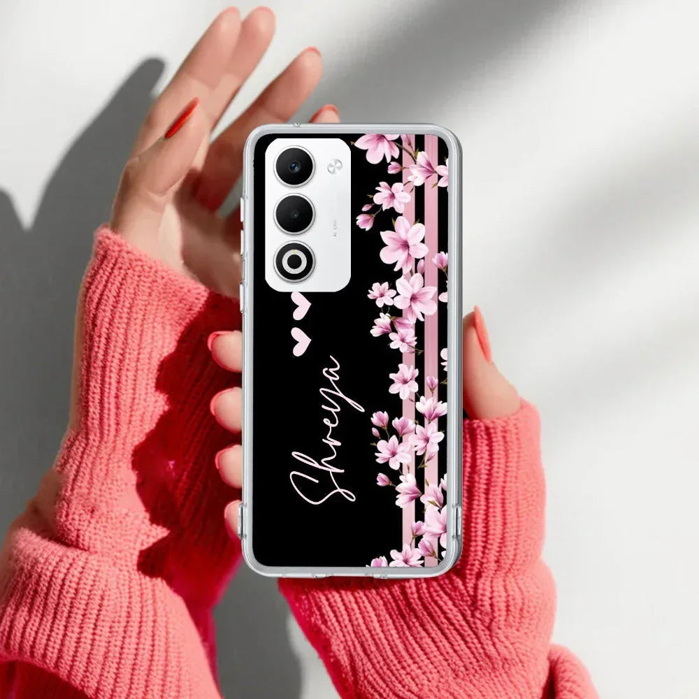 Pink Floral Customize Anti Yellow Case For Oppo A5 5G