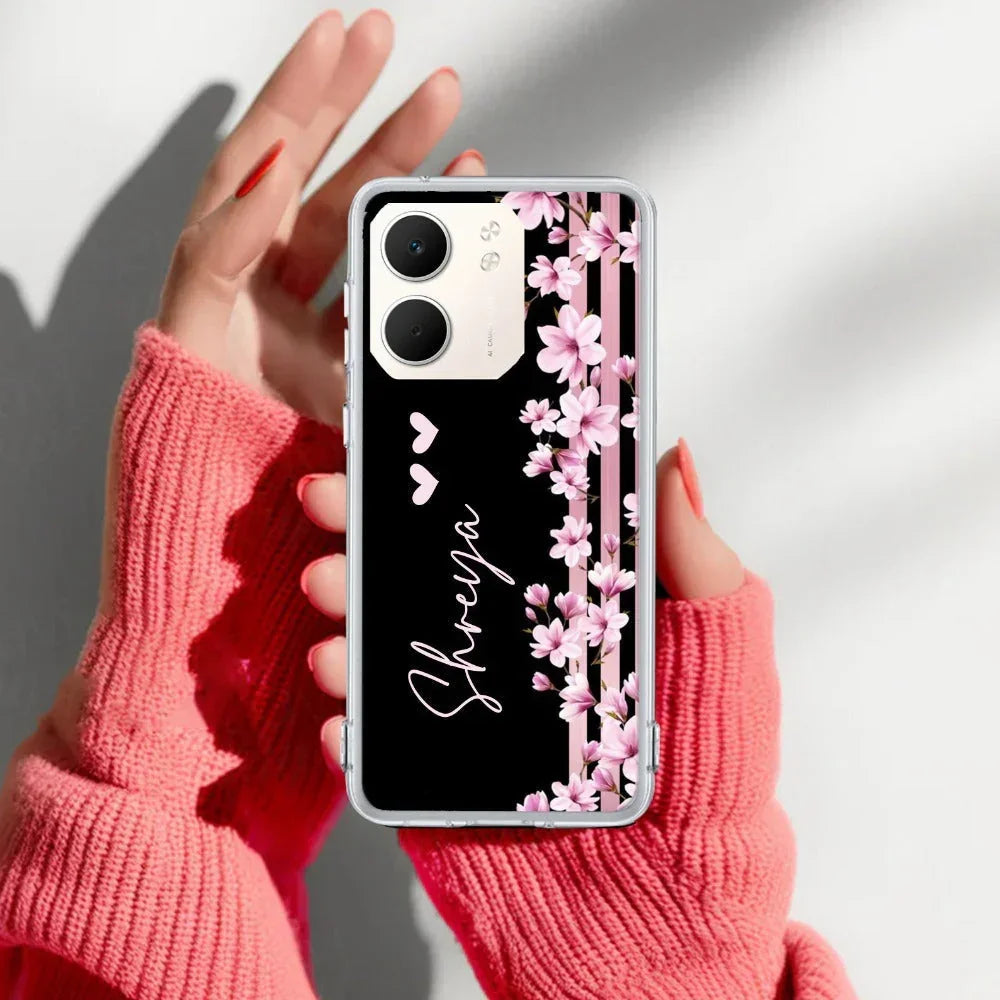 Pink Floral Customize Anti Yellow Case For Oppo A5X 5G