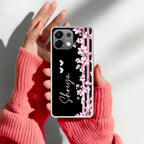 Pink Floral Customize Transparent Silicon Case For Oppo Reno 12 5G