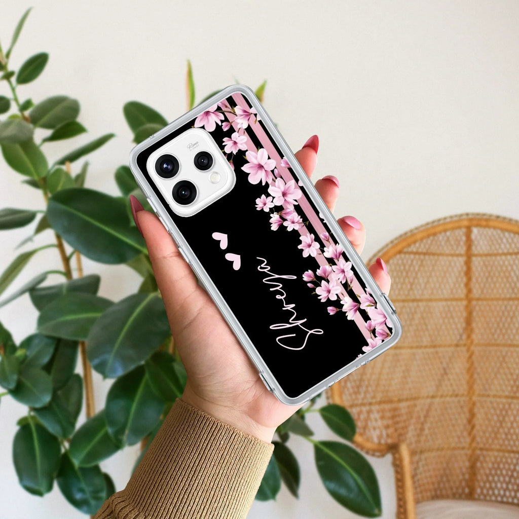 Pink Floral Customize Anti Yellow Case For Oppo Reno 15 5G