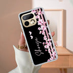 Pink Floral Customize Transparent Silicon Case For Realme 14 Pro Plus 5G