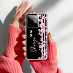 Pink Floral Customize Transparent Silicon Case For Realme C63 5G