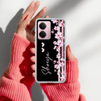Pink Floral Customize Transparent Silicon Case For Realme Narzo 60X /  Realme 11X