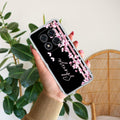 Pink Floral Customize Transparent Silicon Case For Redmi Note 14 Pro Plus 5G