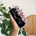 Pink Floral Customize Transparent Silicon Case For Redmi Note 14 Pro Plus 5G