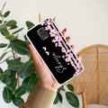 Pink Floral Customize Transparent Silicon Case For Redmi Note 10 lite