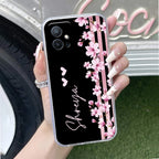 Pink Floral Customize Transparent Silicon Case For Vivo