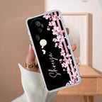 Pink Floral Customize Transparent Silicon Case For Vivo T4 Ultra 5G
