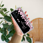 Pink Floral Customize Transparent Silicon Case For Vivo Y19e
