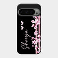 Pink Floral Glossy Metal Case Cover For Google Pixel 9 Pro 5G