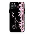 Pink Floral Glossy Metal Case Cover For iPhone 11 Pro Max