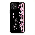 Pink Floral Glossy Metal Case Cover For iPhone 12