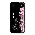 Pink Floral Glossy Metal Case Cover For iPhone Air