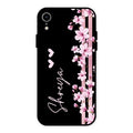 Pink Floral Glossy Metal Case Cover For iPhone XR