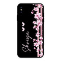 Pink Floral Glossy Metal Case Cover For iPhone XS Max