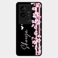 Pink Floral Glossy Metal Case Cover For Iqoo 11 5G