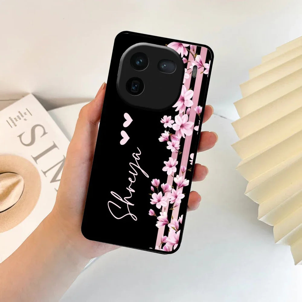 Pink Floral Customize Metal Case Cover For iQOO - ShopOnCliQ