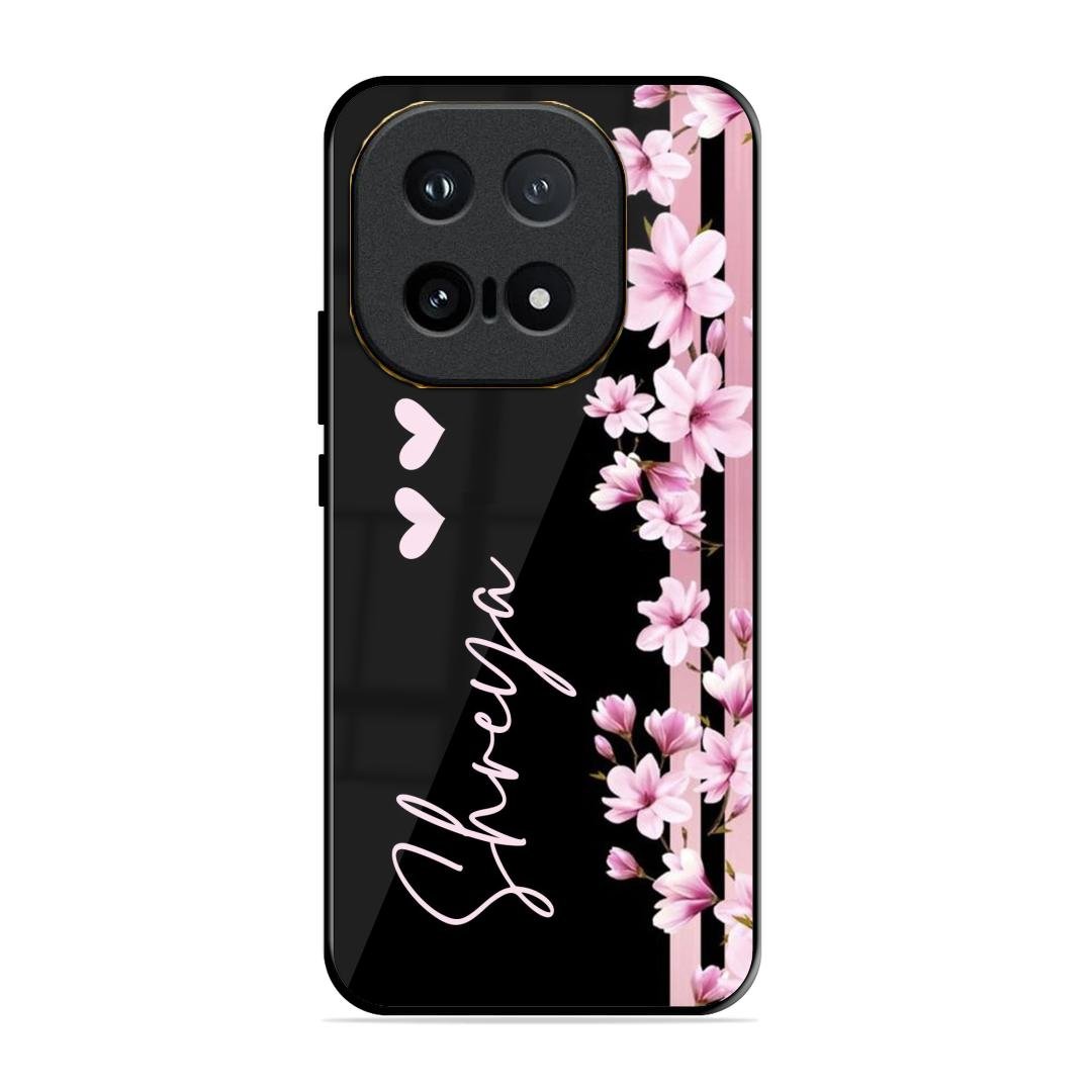 Pink Floral Glossy Metal Case Cover For iQOO 15 5G