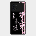 Pink Floral Glossy Metal Case Cover For Iqoo 9 Pro 5G