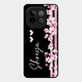 Pink Floral Glossy Metal Case Cover For Iqoo Neo 10 5G