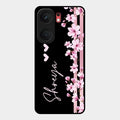 Pink Floral Glossy Metal Case Cover For Iqoo Neo 9 Pro 5G