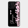 Pink Floral Glossy Metal Case Cover For Iqoo Z9 5G