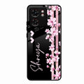 Pink Floral Glossy Metal Case Cover For Motorola Edge 40