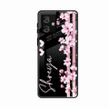 Pink Floral Glossy Metal Case Cover For Motorola G64 5G
