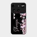 Pink Floral Glossy Metal Case Cover For Nothing Phone 3 5G