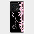Pink Floral Glossy Metal Case Cover For Oneplus 10 Pro 5G
