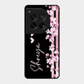 Pink Floral Glossy Metal Case Cover For Oneplus 12 5G