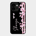 Pink Floral Glossy Metal Case Cover For Oneplus 13S 5G