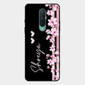 Pink Floral Glossy Metal Case Cover For Oneplus 8